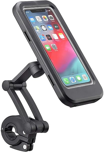 Phone Holder for Bike Outdoor Waterproof Phone Mount with Aluminum Alloy Installation Base Anti-Glare Touch-Screen Design 360 ° Rotatable Phone Holder