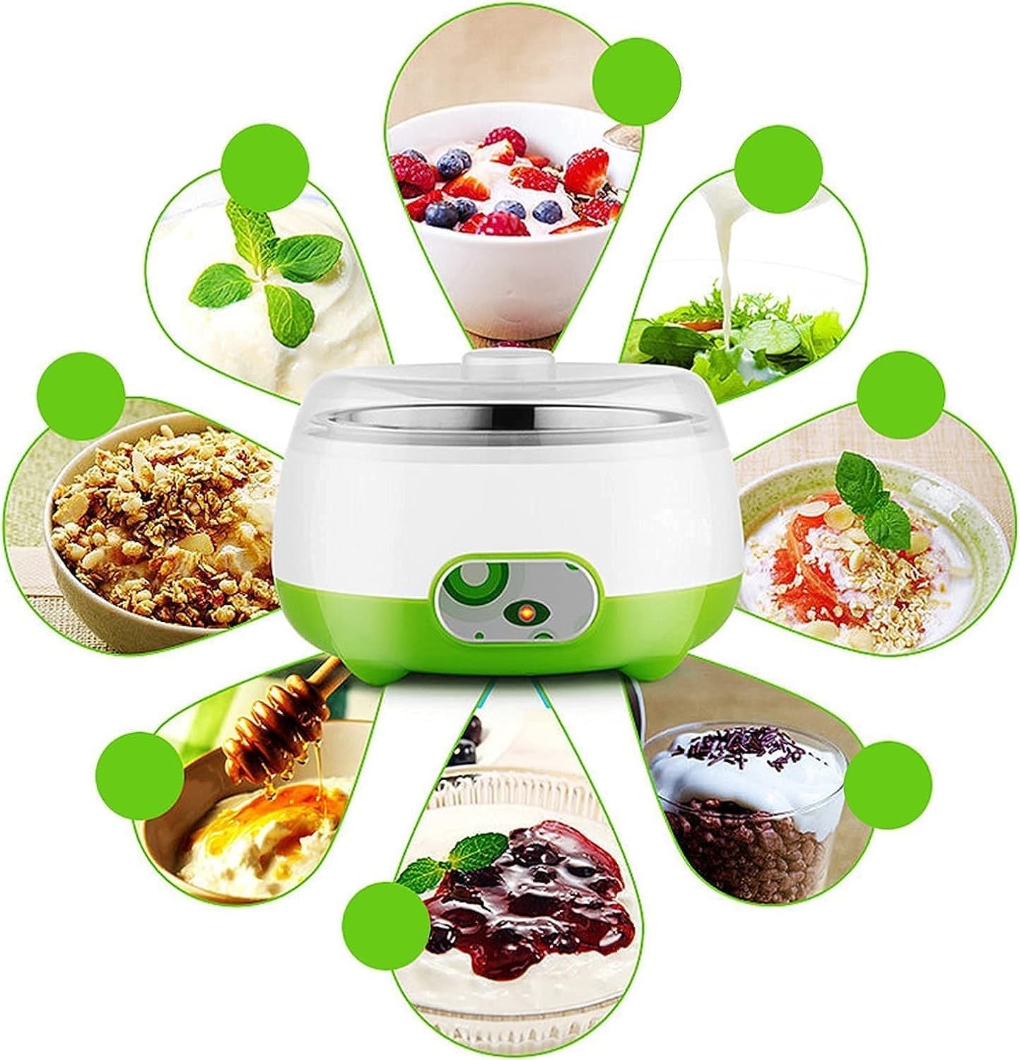 Automatic Yogurt & Curd Maker – 1L Smart Fermentation Machine with Stainless Steel Inner | Adjustable Temperature, Power-Saving Dahi Maker for Home Kitchen