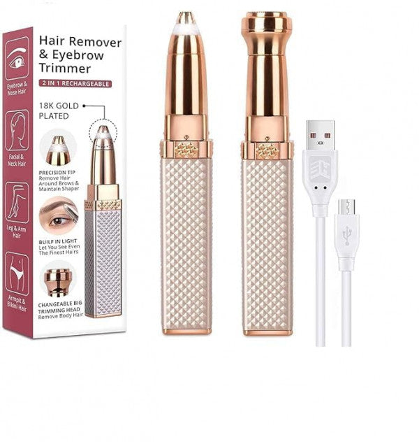 Diamond 2-in-1 Eyebrow & Facial Hair Flawless Trimmer – Rechargeable & Painless