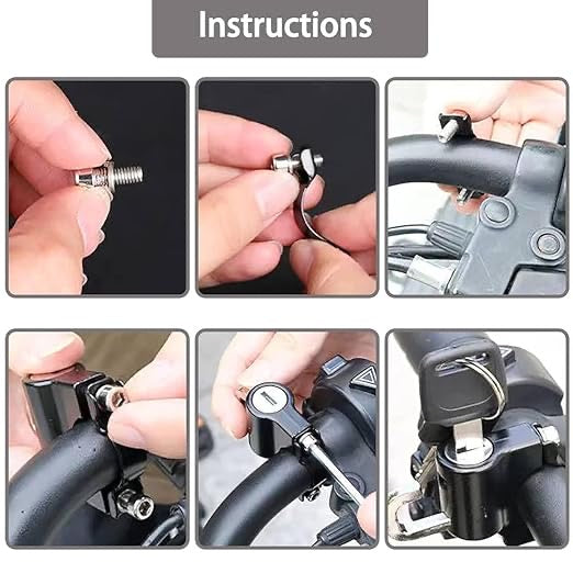 Motorcycle Helmet Lock Replacement with Keys Helmet Security Lock Anti-Theft Fixed Multi-Function Lock Accessories for Bicycles