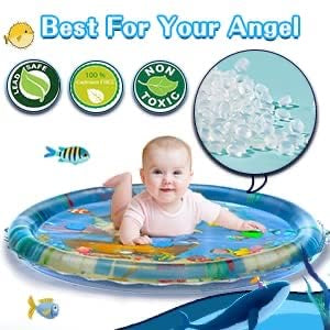 Tummy Time Water Mat Inflatable Round Shape Baby Water Play Mat for Babies and Toddlers Baby for 3 to 24 Months