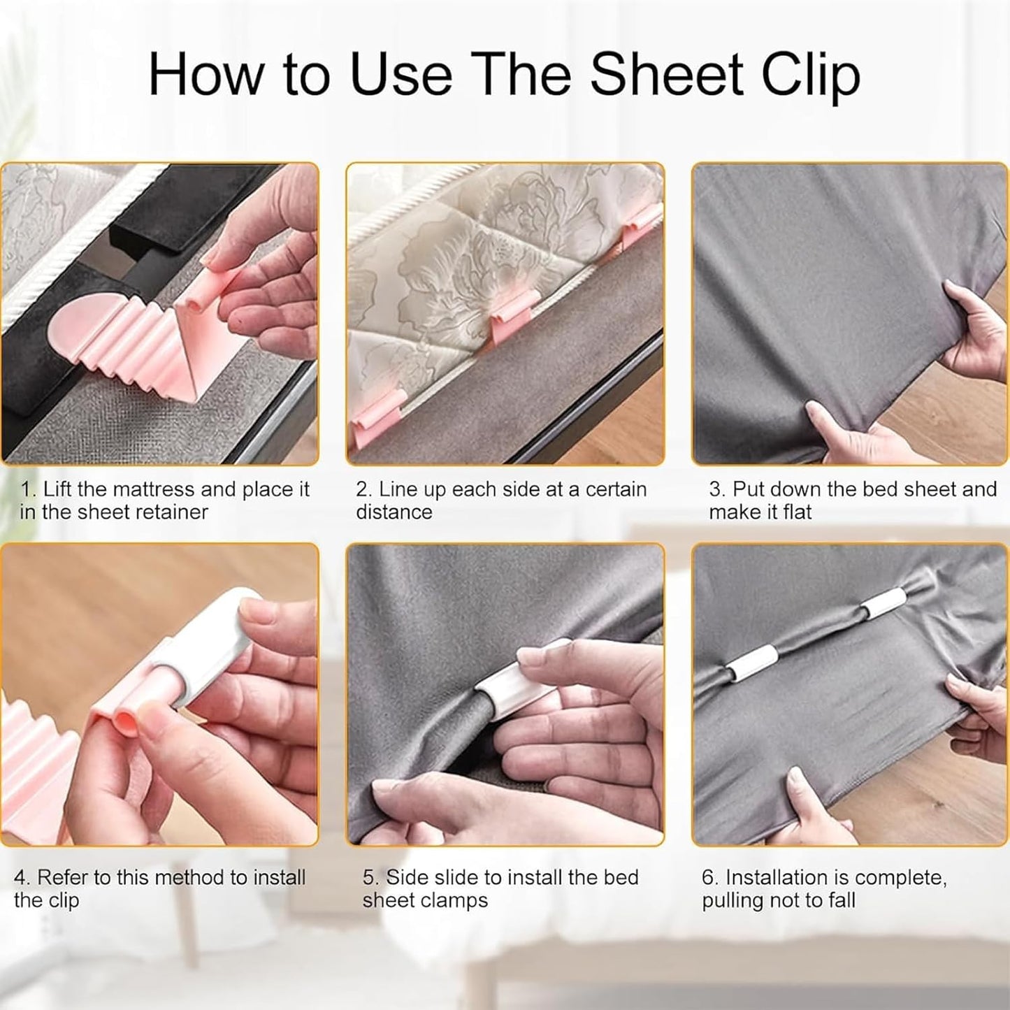 BedSheet Holder Clips – Anti-Slip Sheet Grippers for a Perfectly Tucked Bed