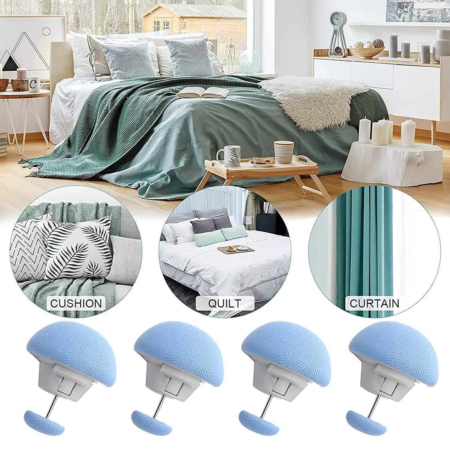 Bed Sheet & Duvet Clips – Non-Slip Fasteners, Easy to Use, Safe & Durable - Multicolor
