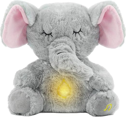 Breathing Elephant – Soothing Sleep Buddy with Music, Lights & Rhythmic Breathing Motion