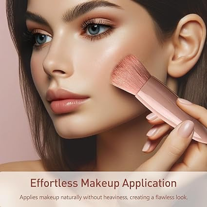 Mini Makeup Brushes Kit – 5-in-1 Portable Travel Brush Set with Mirror | Foundation, Eyeshadow, Blush & Lip Brushes