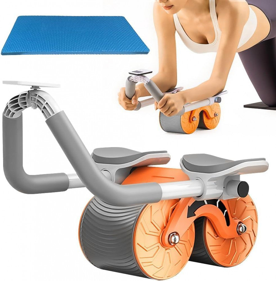 New AB Roller with Mobile Stand & Digital Timer – Ultra-Stable Abdominal Workout Wheel for Core Training & Fat Loss
