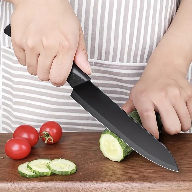 3-Piece Stainless Steel Chef Knife Set – Razor-Sharp, High Carbon Blades with Safety Covers | Cleaver, Chef Knife & Utility Knife