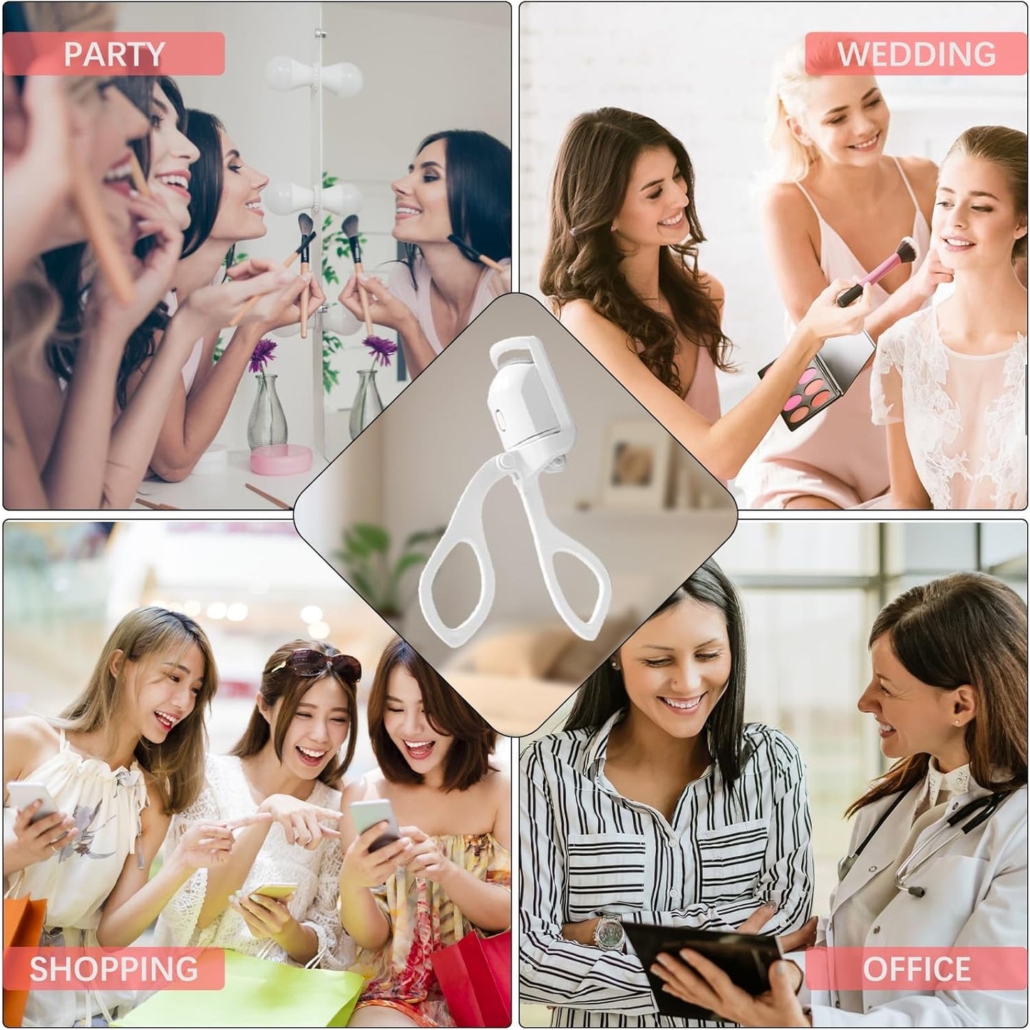 Heated Eyelash Curler, Electric Heated Lash Curler Rechargeable, 2 Heating Modes with Sensing Heating Silicone Pad, Portable Handheld Makeup Tools for Women