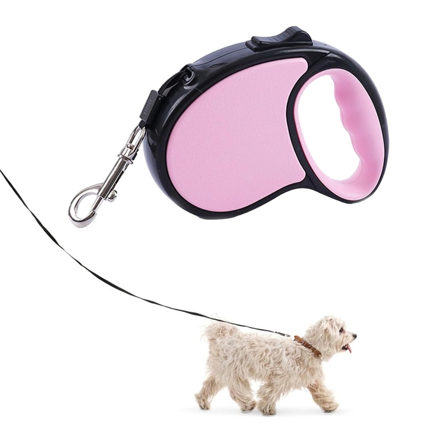 Retractable Dog Leash Single Handed Fast Lock Braking System Dogs Cats Rope Pink 3m | Pet Supplies | Dog Supplies | Leashes & Head Collars