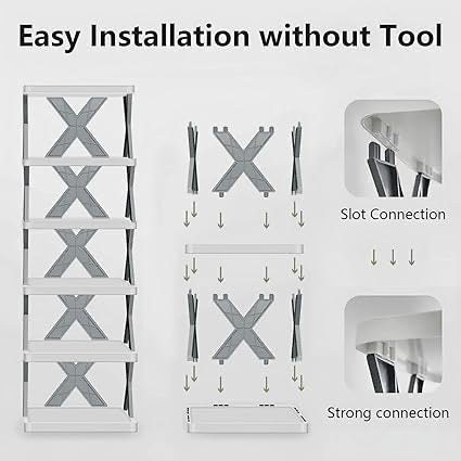 Multipurpose Shoe Rack for Home Plastic, Adjustable Stand Organizer Stackable Storage Bedroom Entryway Shelf Footwear Collapsible Corner Tower Shoes and Book Slots Rack (8 Layer Shoe Rack)