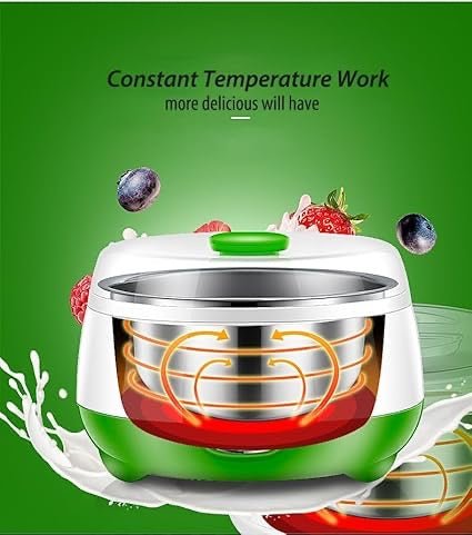 Automatic Yogurt & Curd Maker – 1L Smart Fermentation Machine with Stainless Steel Inner | Adjustable Temperature, Power-Saving Dahi Maker for Home Kitchen