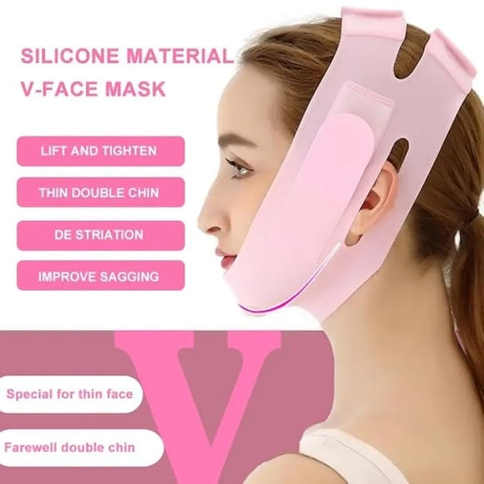 Silicone V Face Mask, Face Lift Up Belt for Facial Slimming, Chin & Cheek
Slimming Bandage Mask, Double Chin Fat Reducer, Skin Tightening for Women & Men