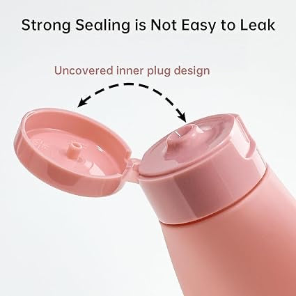 Travel Bottle, Leak Proof Refillable Squeezable Containers Set (60 ml) with 6 Label & Transparent Carry Bag for Liquid Shampoos, Soap & Toiletries Mini Essentials (3pcs Pack)