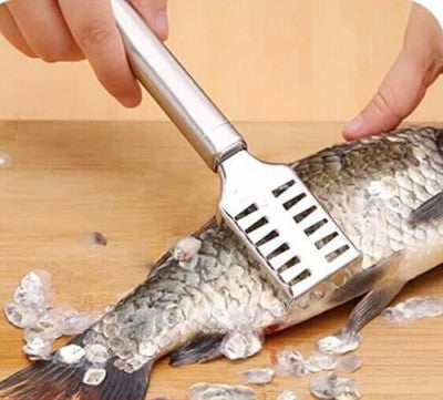 Stainless Steel Fish Scale Remover – Non-Slip Handle, Fast & Safe Descaling Tool for Home & Restaurant Use