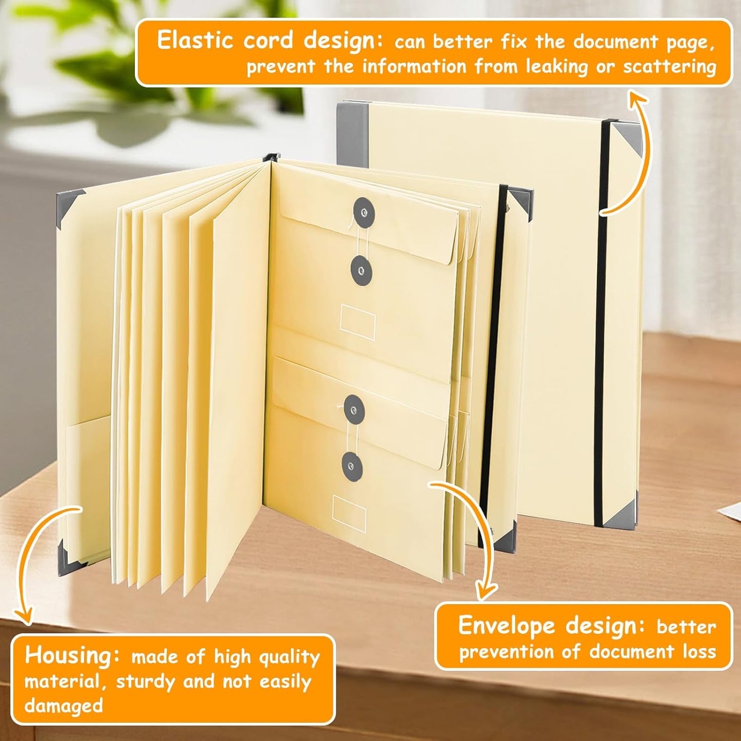 Folio Folder with Pockets – Important Document & Family Emergency Organizer Binder - Multicolor