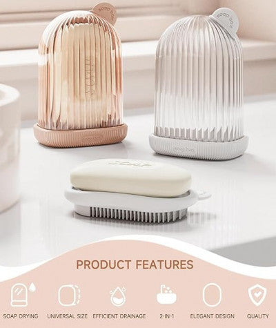 2-in-1 Travel Soap Case with Bath Brush – Leakproof, Portable & Multi-Use