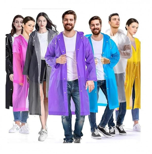 EVA Poncho Raincoat – Lightweight, Reusable & Waterproof (Multicolor)