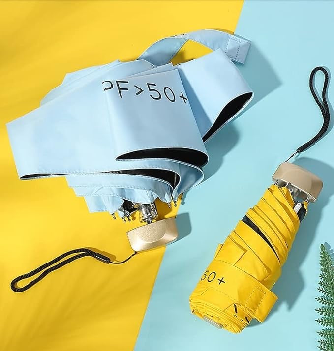 Mini Travel Sun Umbrella with Case, Small Compact UV Protection Umbrella for Sun and Rain, Lightweight Windproof Umbrella for Women Men Kids Umbrella Windproof Umbrellas Portable Folding Manual Umbrella Women Men Ultralight Rain Sun Umbrella Anti Uv