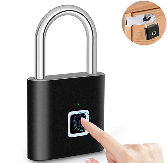 Smart Lock Fingerprint Biometric Padlock 10 Fingerprint User Rechargeable Keyless/ Passwordless Access, Battery Indicator, Waterproof For Home, Office, Suitcase Security, Locker