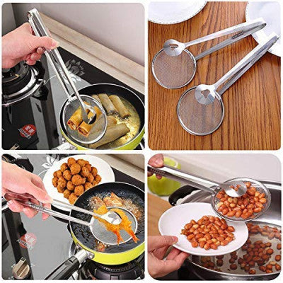 Stainless Steel Clip Spoon – 2-in-1 Food Strainer & Serving Tool