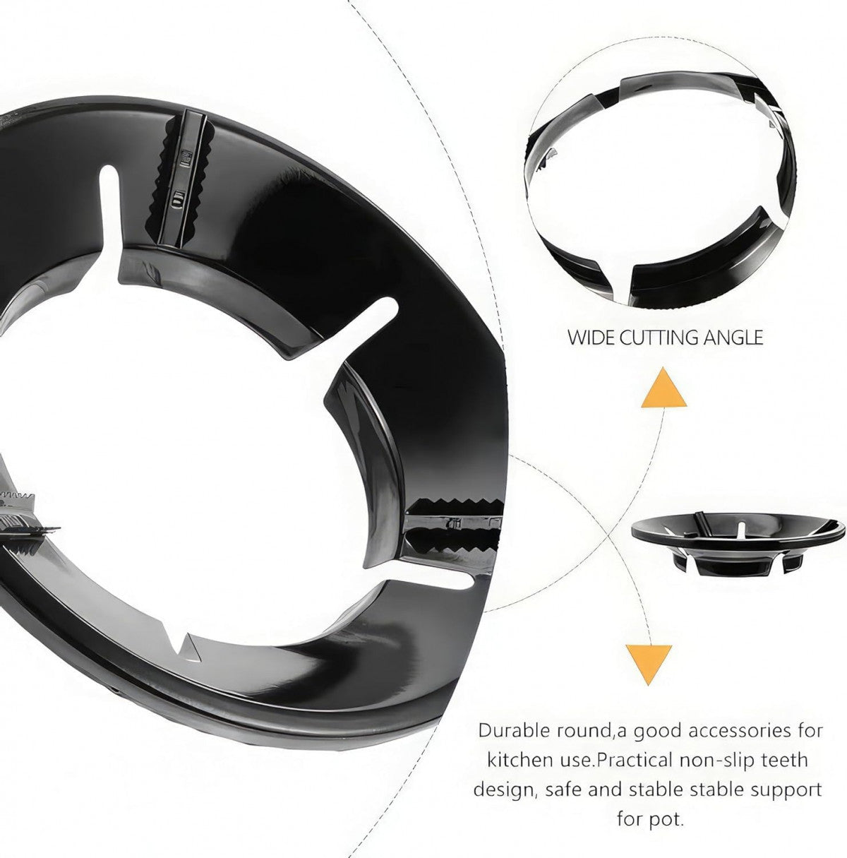 🔥 Black Gas Saver Ring – Energy-Saving Flame Shield for Indian Gas Stoves