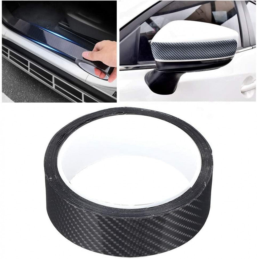 High Gloss Carbon Fiber Car Door Sill Tape (3cm) – Anti-Scratch, Waterproof Protection Film