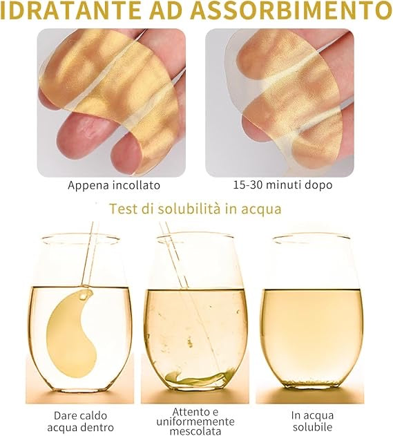 Under Eye Patches for Puffy Eyes, 24K Gold Dark Circle Remover for Women & Men, Reduce Wrinkles, Under Eye Bags, Moisturizing Improves Elasticity (60 Patches Pack)