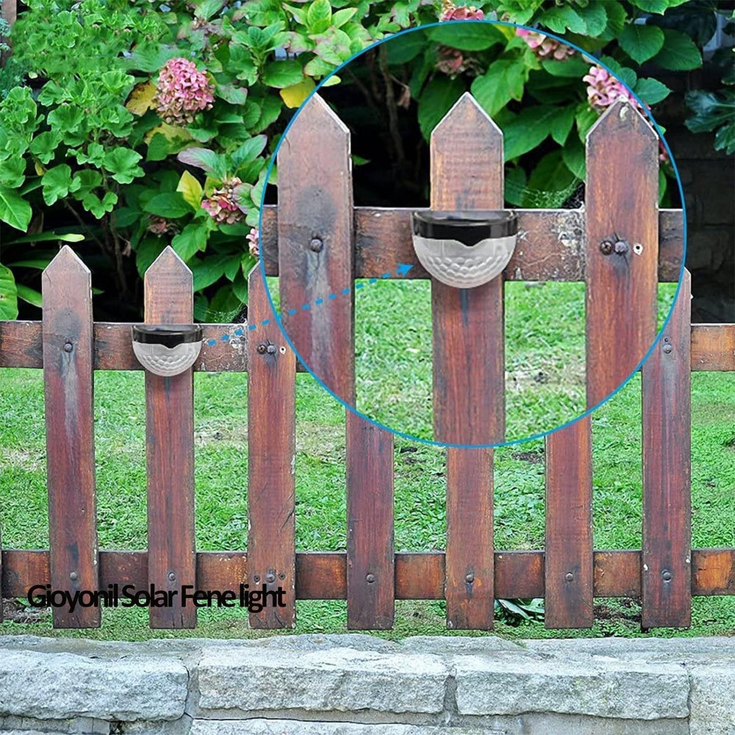 Solar Fence Deck Light, Decorative Lamp Outdoor LED Garden Lighting Solar Powered Wall Lights for Patio, Yard, Garage, Stairway, Gate, Driveway (2pcs Set)