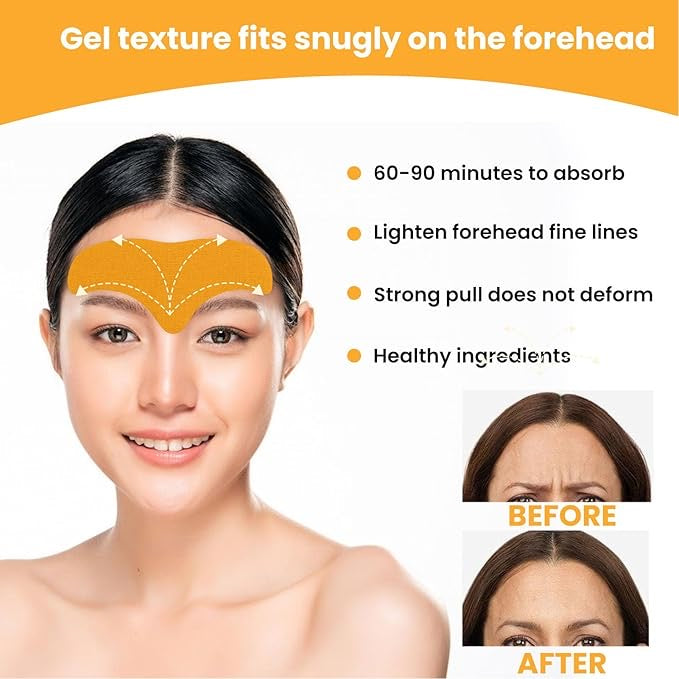 Forehead Wrinkle Patches | 10-Pack Anti-Wrinkle Lifting Strips with Collagen & Natural Botanicals