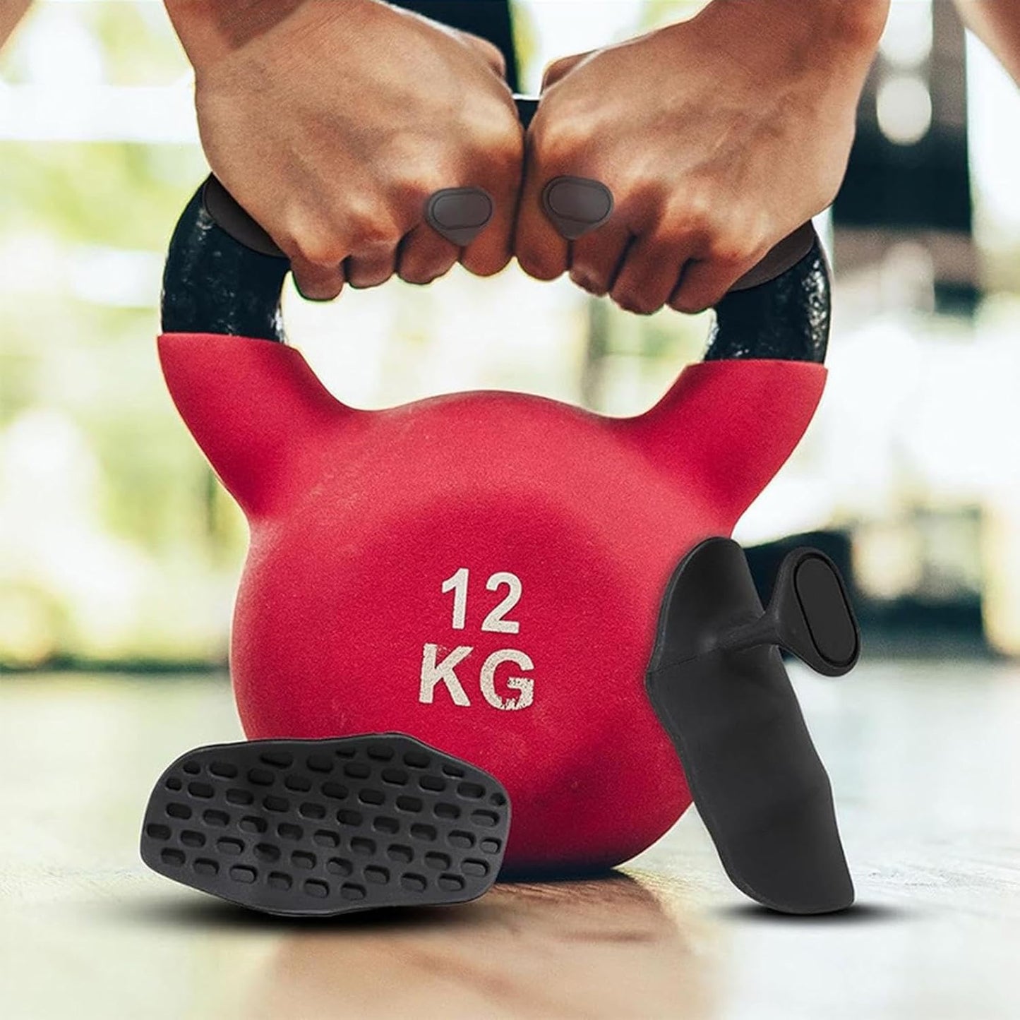 Gym Hand Grip For Gym, Palm Protection, Black Silicone Hand Gripper Design For Strength Training Dumbbells, Fitness, And Daily Use, Suitable For Home, Office Workout Gloves - 1 Pair