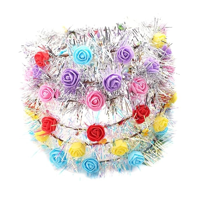 6 LED Flower Wreath Headbands – Luminous Festival Crowns with 3 Light Modes