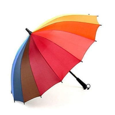Large Rainbow Umbrella – Windproof, Auto-Open, Multicolor for 2 People