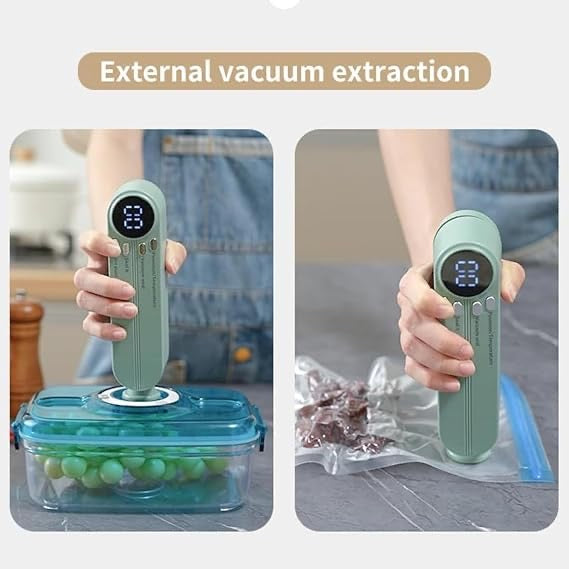 Mini Cordless Vacuum Sealer, 3-in - 1 Cordless Handheld Vacuum Sealer, Rechargeable Resealer Machine, Portable Bag Sealing Machine, Small Vacuum Sealer for Travel, Food Storage
