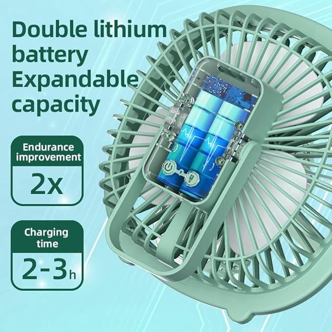 USB Desk Fan with LED Light – Quiet 3-Speed Portable Mini Table Fan for Home, Office, Car & Outdoor