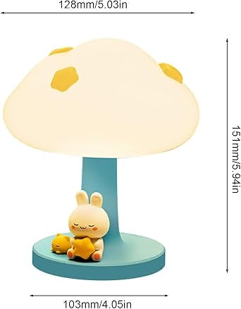 Cloud Bedside Lamp Battery Powered Kids Night Light Small Table Lamp for Baby Nursery Room Essentials Newborn Kawaii Mushroom Touch Lamp