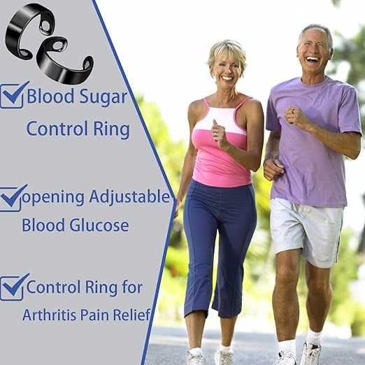Magnetic Blood Sugar Control Rings (Pack of 2) | Adjustable Therapeutic Ring for Glucose Balance, Lymph Drainage & Weight Wellness