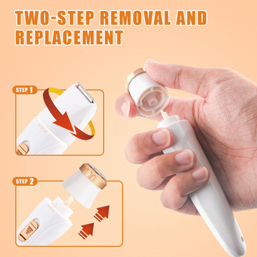 3-in-1 Painless Hair Remover Trimmer – Lipstick-Size Precision Facial Shaver for Women