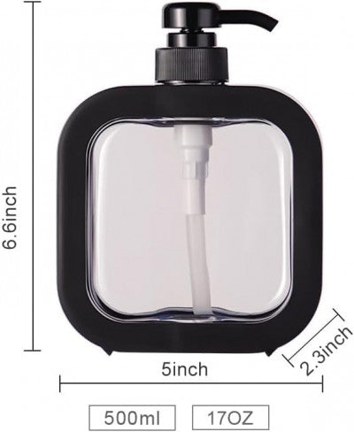 🧴 Square Liquid Dispenser – 500ml Soap Pump Bottle with Sleek Black Design
