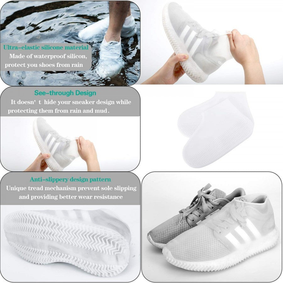 Silicone Waterproof Shoe Covers – M Size | Reusable, Non-Slip & Foldable Rain Protection
