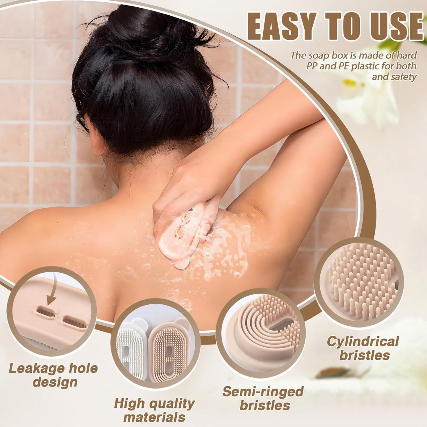 2-in-1 Travel Soap Case with Bath Brush – Leakproof, Portable & Multi-Use