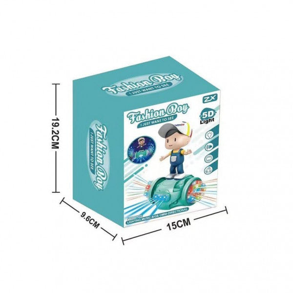 Lighting Fashion Boy – 360° Rotating Musical Toy with Lights & Sound
