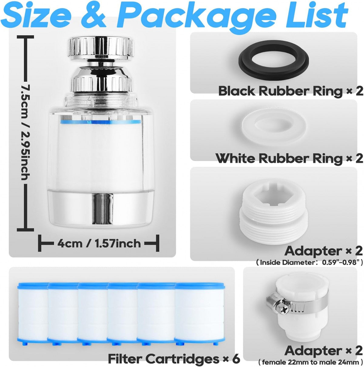 💧 360° Rotating Water Faucet Filter – Hard Water Purifier & Splash-Free Tap