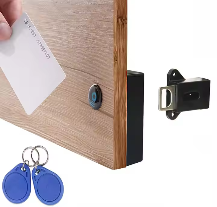 Intelligent Electronic Locks Invisible Sensor Cabinet Padlock Safety Protection Unlock Drawer Door Home Hardware, Smart Cabinet Lock, Electronic RFID Card Opening for Wardrobe