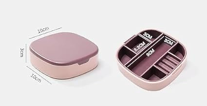 Travel Jewelry Box, Small and Portable Jewelry Storage Box with Mirror Earrings, Lipstick Necklace Storage Box Easy to Storage Jewelry Case Mini Cosmetic Holder Container