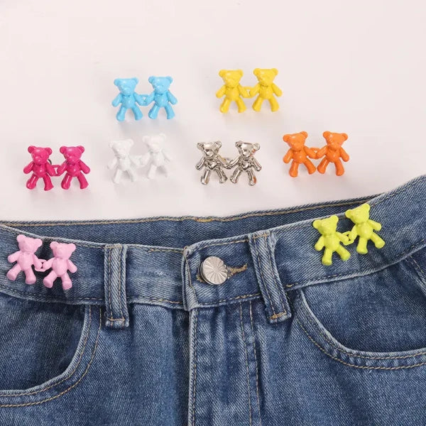 Cute Bear Snap Buckles – Adjustable Strap Clips for Bags, Belts & Backpacks - 1 Pair (Multicolor)