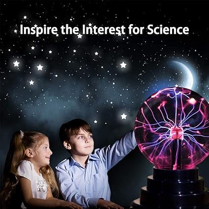 Plasma Ball/Light/Lamp, Static Electricity Globe Electric Lightning Ball, Touch Sensitive, USB Powered, Amazing Gift for Parties, Birthday & Holiday