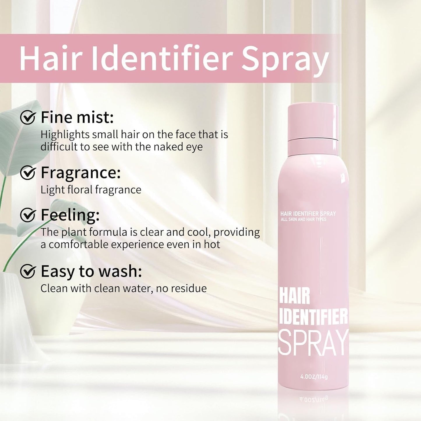 Hair Identifier Spray Kit with 4 Dermaplaning Razors – For All Skin & Hair Types