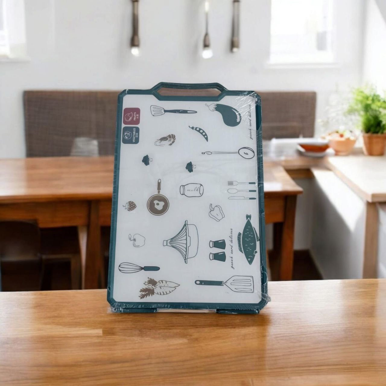 Double-Sided Cutting Board (40x27cm) | 304 Stainless Steel + Food Grade PP | Anti-Slip, Durable & Easy to Clean