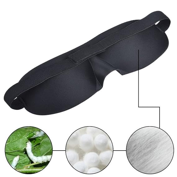 3D Contoured Sleep Mask – 100% Light Blockout, Adjustable Soft Eye Shade for Travel, Naps & Shift Work