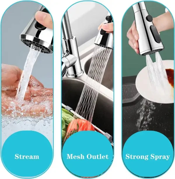 360° Rotating Movable Faucet Nozzle – 3 Mode Adjustable Splash-Proof Tap Extender